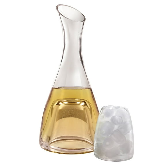 Epicureanist Crystal Wine Chilling Decanter w/Ice Cup Holds 1 Liter Glass