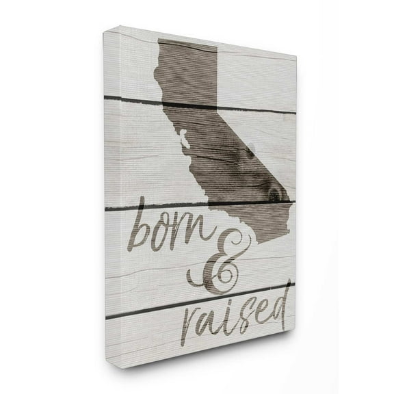 Stupell  Born And Raised California Stretched Canvas Wall Art 24 x 30