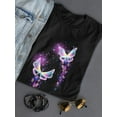 thumbnail image 3 of Shinig Neon Butterflies Shaped T-Shirt Women -Image by Shutterstock, Female x-Large, 3 of 4