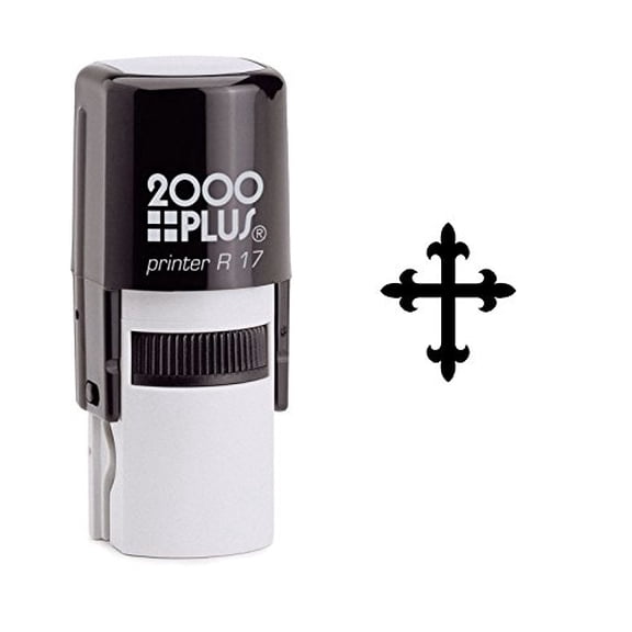 StampExpression - Religious Cross Self Inking Rubber Stamp - Black Ink (W-6330)