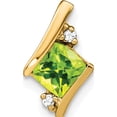 thumbnail image 1 of 10K Yellow Gold Cushion Peridot And Diamond Chain Slide - Jbsp, 1 of 5