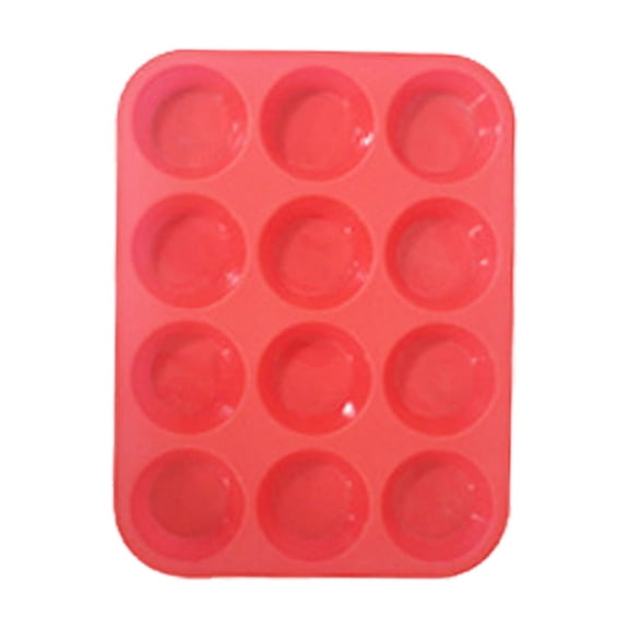 Silicone Cupcake Pan 12 Cups Regular Size, Nonstick Food Grade Silicone Pan for Baking Cakes Bread Tart Bombs, Dishwasher Baking Molds and Baking Accessory Set