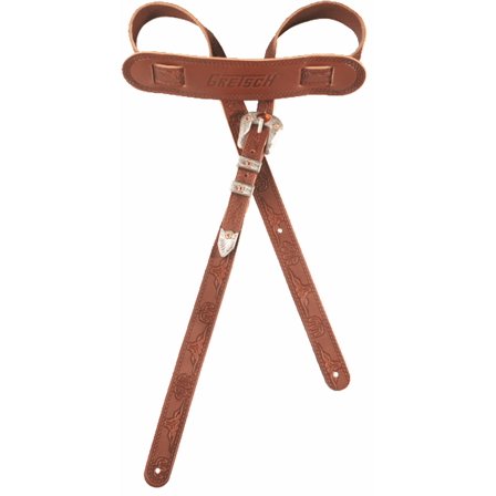 Gretsch Vintage Tooled Leather Adjustable Guitar Strap , Walnut #9220022000