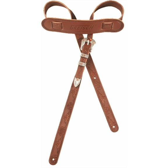 Gretsch Vintage Tooled Leather Adjustable Guitar Strap , Walnut #9220022000