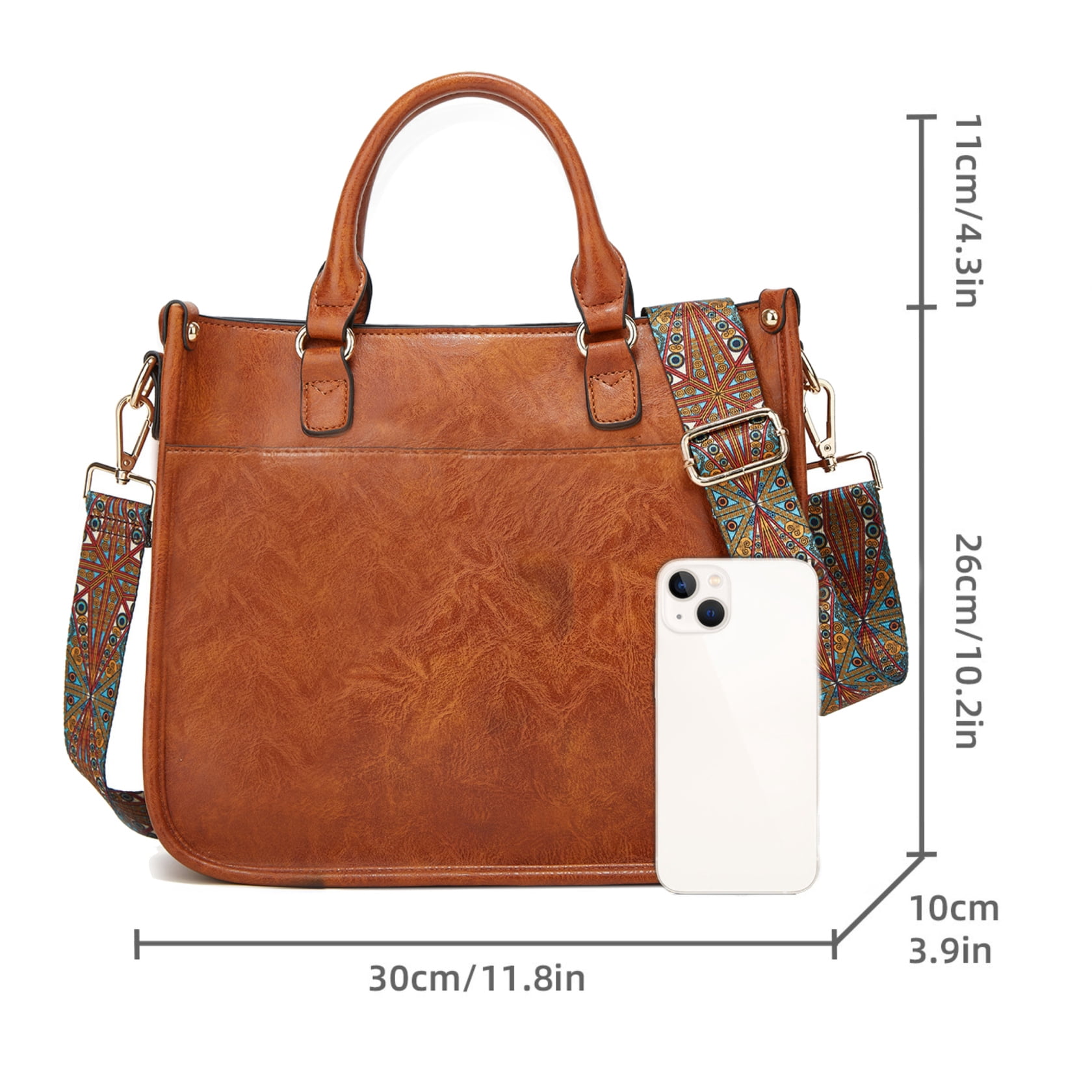 Crossbody Handbags for Women with Top Carry Handle, Vegan Leather Purses and Over-Shoulder Strap