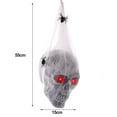 thumbnail image 4 of Décor de Crâne d'Halloween, Ornement de Crâne Squelette Activé par la Voix Effrayante avec Yeux Rouges à DEL et Fausse Araignée, Accessoires Décoratifs pour Maison Hantée, Décoration de Fête d'Halloween pour Intérieur et Extérieur, 4 of 10