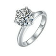 thumbnail image 2 of Solitaire 1TCW White Round Cut Moissanite In 925 Sterling Silver Ring, 2 of 16