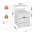 thumbnail image 2 of GUNAITO Nightstand Set of 2 with Charging Station Side Table with 3 Drawers End Table with Open Shelf Bedside Table with USB Ports and Outlets Nightstand for Bedroom,White, 2 of 7