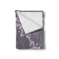 thumbnail image 2 of Floral Soft Flannel Fleece Throw Blanket, Spring Japanese Sakura Branches Full Blossom Modern Oriental Composition, Cozy Plush for Indoor and Outdoor Use, 50" x 60", Taupe Pale Pink, by Ambesonne, 2 of 5