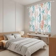 thumbnail image 3 of Teal Red Seahorse Coastal Kitchen Curtains 63 Inch Length, Nautical Beach Coral Starfish Tiers Curtains for Living Room Berdoom Bathroom, Light Filtering Drapes Window Treatment 2 Panels 42"Wx63"L, 3 of 8