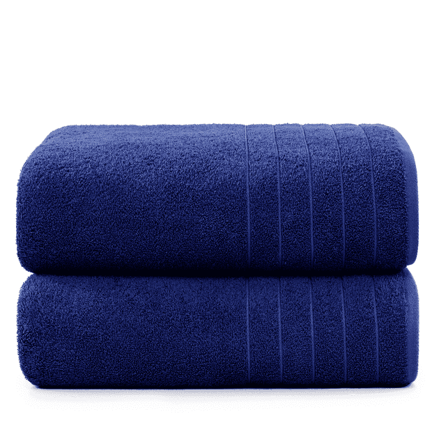 Casa Platino Juego de 2 Toallas de Baño - Secado Rápido, Toallas Suaves y Ligeras para Baño, Spa y Gimnasio - Absorbentes y Perfectas para Uso Diario - Azul Marino