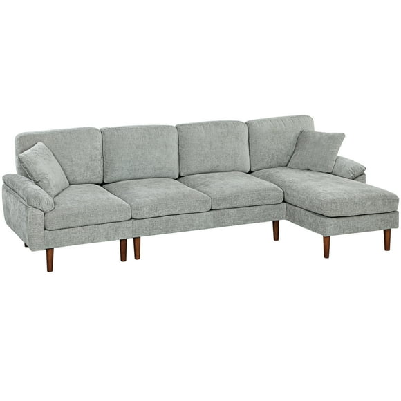 HOMCOM Changeable Sectional Sofa with Changeable Chaise Lounge, Grey