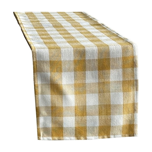 Linen Blend Checkered Tablecloth for Dining Table Indoor Outdoor Decoration, Rustic Farmhouse Table Runner for Wedding Party Banquet Home Decor