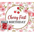 thumbnail image 4 of LUUFILx Cherry Themed Floral Background Birthday Banner Party Decoration, 4 of 7