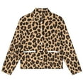thumbnail image 4 of Jackets for Women Winter Coat Jackets Flannel Stand Collar Jacket(Classic Leopard Print Seamless Pattern,Size:S-4XL), 4 of 7