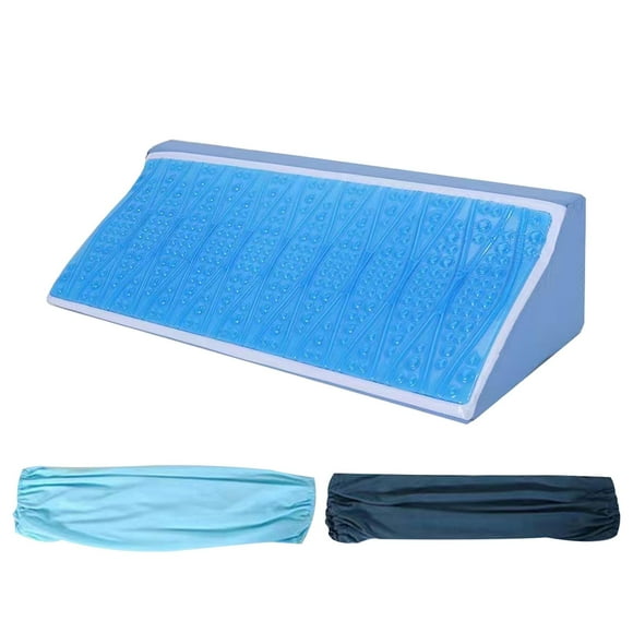 Bed Wedge Pillow 2Pcs Washable Cover Angled Bed Pillow Triangle Wedge Pillow Blue Small