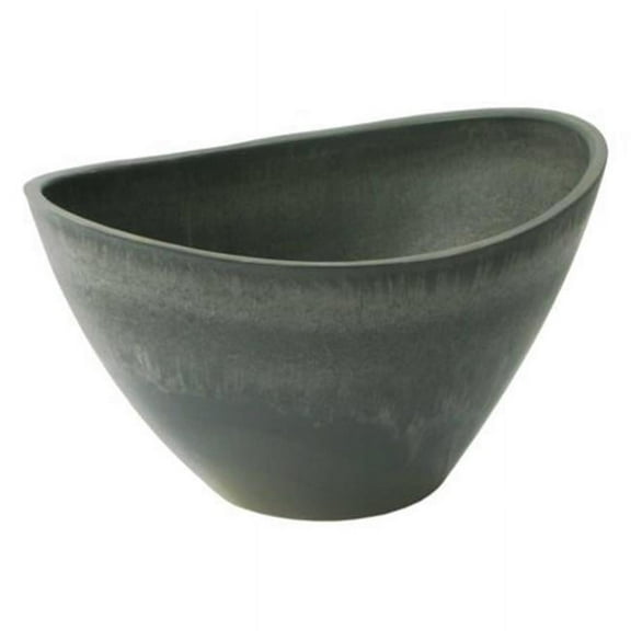 Algreen Valencia Planter, Wave Bowl 20-In. L by 14-In W by 11-In. H, Charcoal