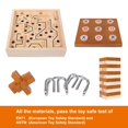 thumbnail image 3 of Set de juego GOTHINK Labyrinth, Tic Tac Toe, Stacking Tower Wood, 3 of 7