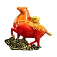 thumbnail image 2 of Figura de caballo Fengshui Figura de resina Arte Artesanía Coleccionables Mano de obra fina Naranja, 2 of 8