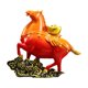 thumbnail image 2 of Figura de caballo, estatua de animal, resina, arte decorativo, artesanía, centro de mesa, Feng Shui Naranja, 2 of 8