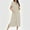 Beige, variant on Women Zip Front Nightgown Short Sleeve Plaid Sleepwear Long Lounge Dress Soft Cotton Housecoat with Pockets