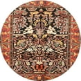 thumbnail image 1 of Ahgly Company Machine Washable Indoor Round Traditional Saffron Red Area Rugs, 3' Round, 1 of 7