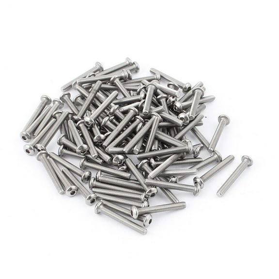 Uxcell M3 x 22mm 304 Stainless Steel Hex Socket Button Head Bolts Screws (100-pack)