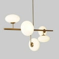 thumbnail image 3 of Five Globe Mid Century Modern Sputnik Chandelier – Handcrafted Brass Frame Glass Globe Design Pendant Light Fixture, 3 of 4
