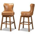 thumbnail image 4 of Baxton Studio Gradisca Bar Stool with Swivel, Tan, Set of 2, 4 of 9