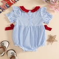 thumbnail image 6 of Ymyiu Baby Bodysuit Baby Girl Bodysuits Short Sleeve Snap Crotch Sweet Baby Outfit 12 18 Months (Blue,12-18 Months), 6 of 6