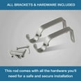 thumbnail image 5 of H.VERSAILTEX Adjustable Twist Cage Single Curtain Rod Set 3/4in Diameter 28-48in , Nickel, 5 of 7