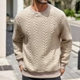 thumbnail image 2 of Mens Sweaters Casual Cable Knit Pullover Sweater Khaki XXL, 2 of 7