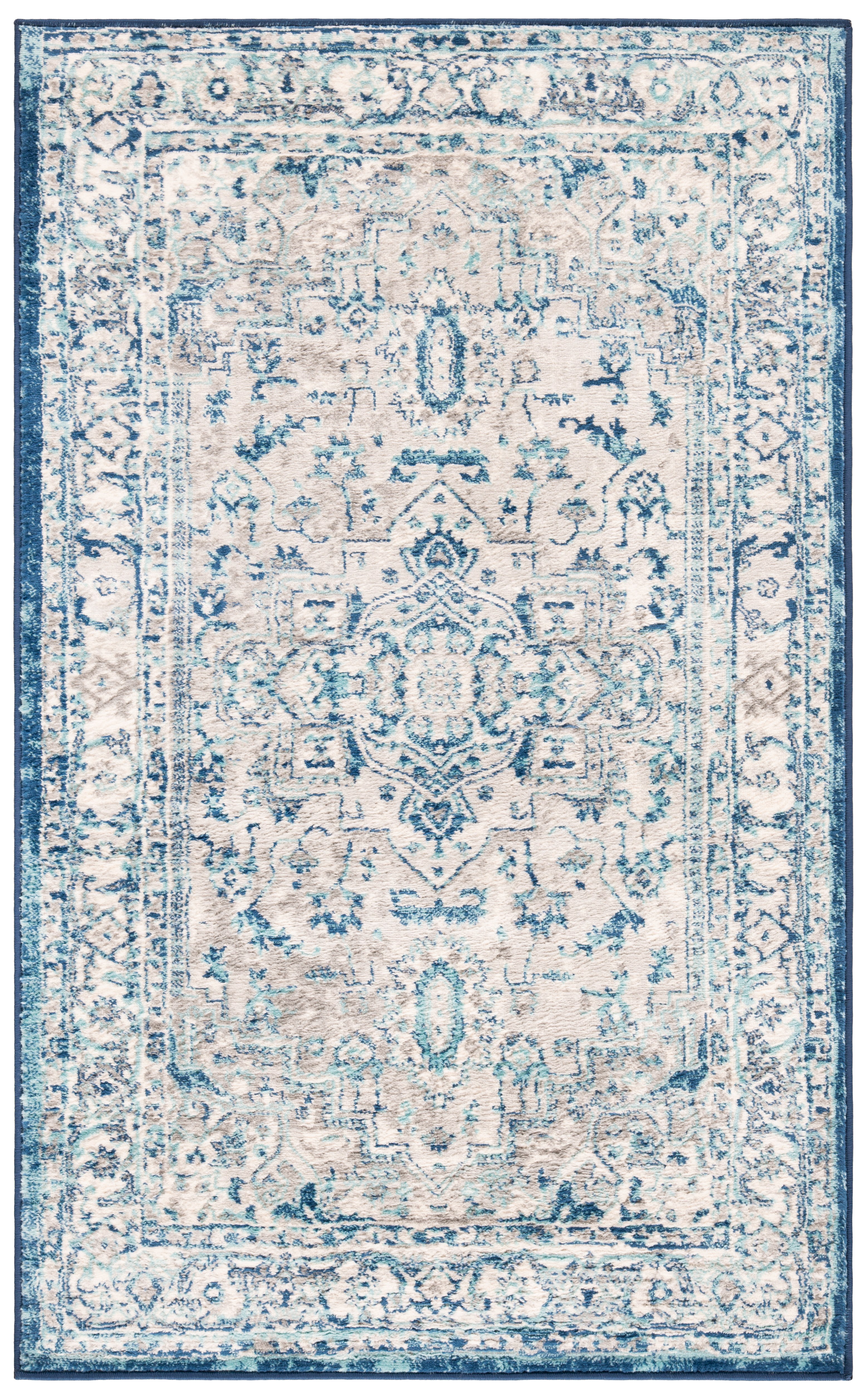 SAFAVIEH Brentwood Dimas Oriental Area Rug, Light Gray/Blue, 3' x 5'