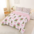 thumbnail image 2 of Manfei Cartoon Food Print Full Size Comforter Sets,Cute Pink Bowknot Bedding Comforter Set,Pink Reversible,3pcs,1 Comforter and 2 Pillowcases, 2 of 7