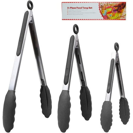 

Kitchen Tongs Set Of 7 9 12 Inch Stainless Food Tongs With Silicone