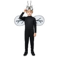thumbnail image 6 of Norvella Boys Halloween Outfit Fly Bug 3 Piece Wings Eye Antenna Headband Neck Long Sleeve Full Length Fitted Jumpsuit, 6 of 8