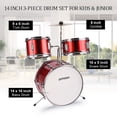 thumbnail image 2 of Ammoon 14 inch 3-Piece Kids/Junior Drum Set with Adjustable Throne Cymbal Pedal Drumsticks Musical Instrument A Perfect Beginner Gift, 2 of 6