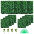 thumbnail image 4 of 12PCS Artificial Boxwood Panels, Boxwood Hedge Wall Panels,Artificial Grass Backdrop Wall 1.6\",Privacy Hedge Screen UV Protected for Outdoor Indoor Garden Fence Backyard, 20x20inch, 4 of 9