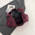 thumbnail image 3 of Bolso Hombro Mujer Gamuza Elegante Bandolera Hobo Diario (Vino) Rojo, 3 of 9