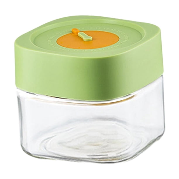 Tarro de vidrio para almacenar, tarro reutilizable para pepinillos, tarro hermético, bote para cereales, tarro para galletas verde 500ml