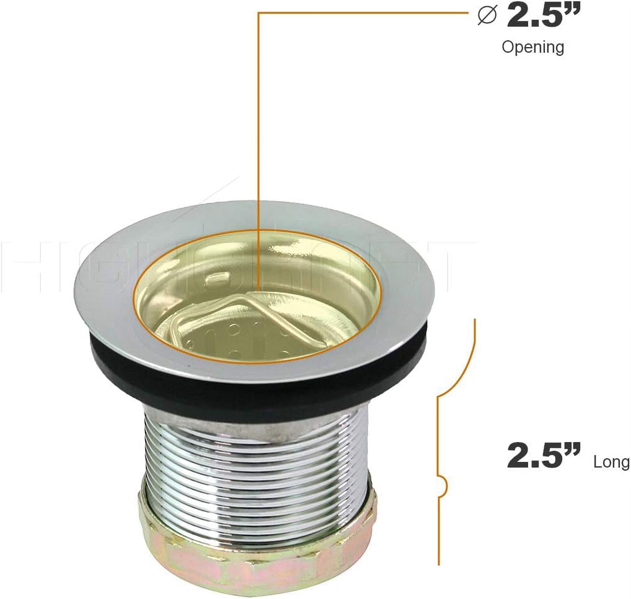 Highcraft Bar Style Deep Sink Drain Strainer, Chrome