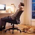 thumbnail image 6 of Vyrox Mid-Back Mesh Office Chair Set of 2, Ergonomic Desk Chair with Lumbar Support, Adjustable Swivel Task Chair for Home Office, Black, 6 of 7
