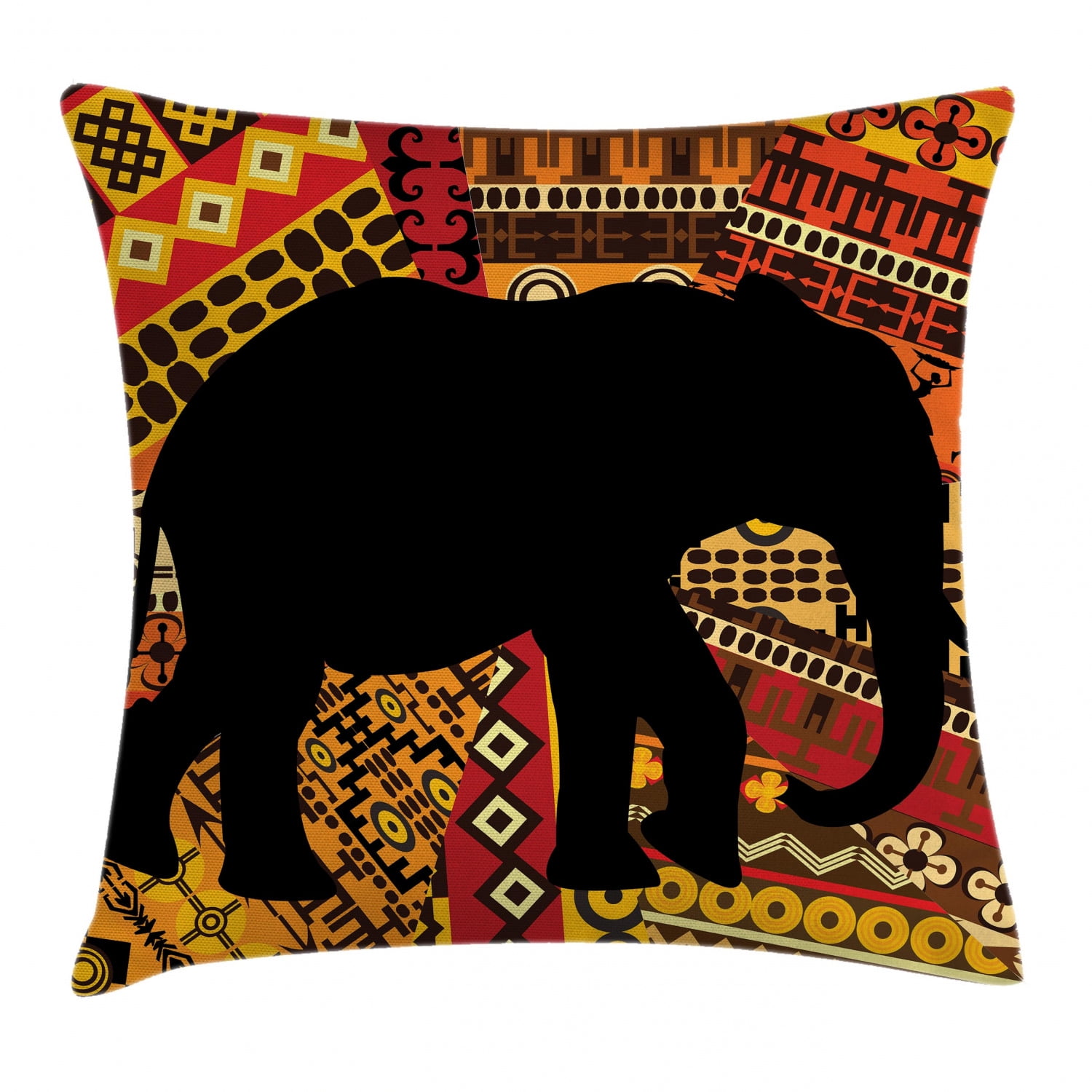 Elephant Throw Pillow Cushion Cover, Animal Theme Design Elephant