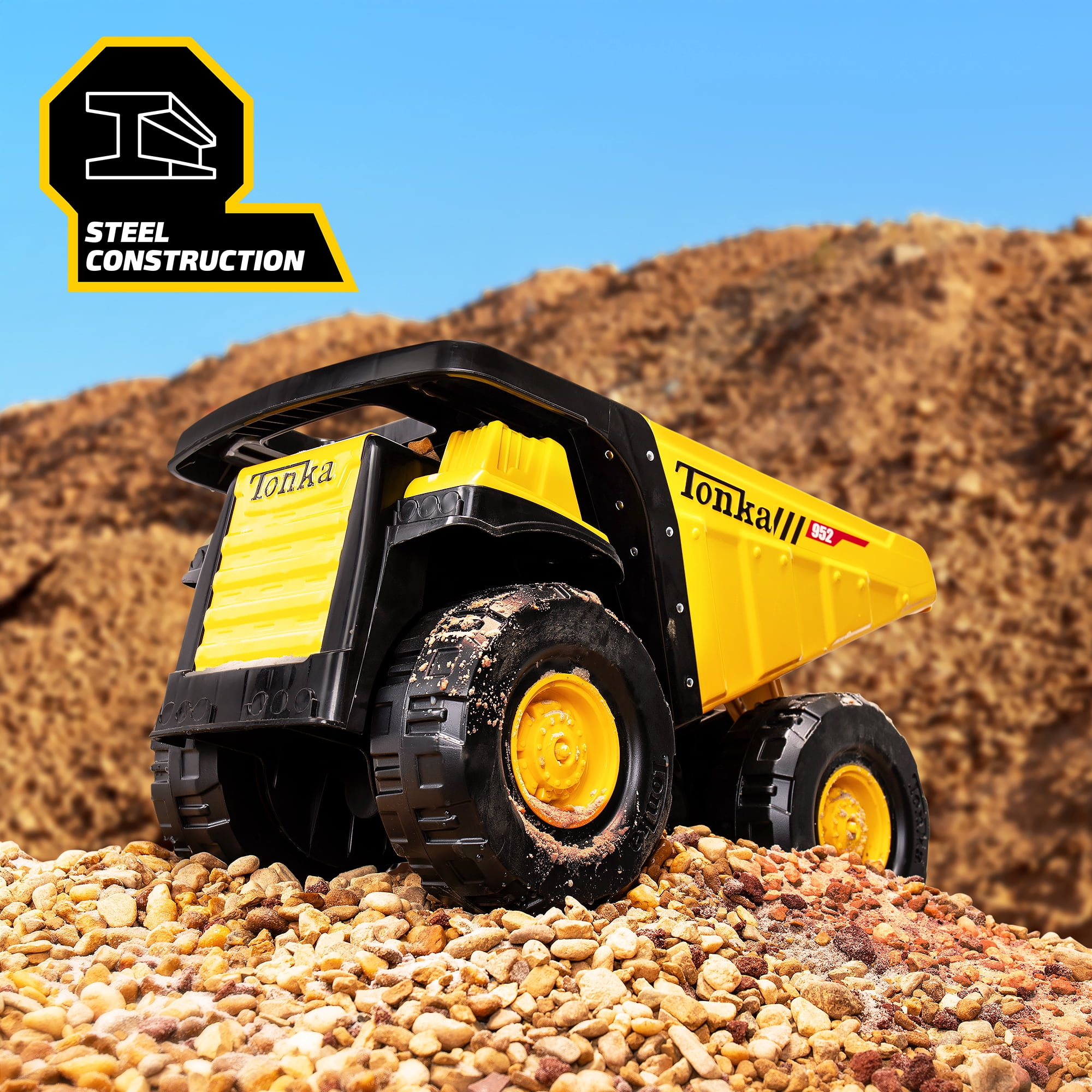 Tonka Steel Classics Toughest Mighty Dump Truck, Play Vehicles, Great Gift for Boys or Girls, Age 3 years and up.