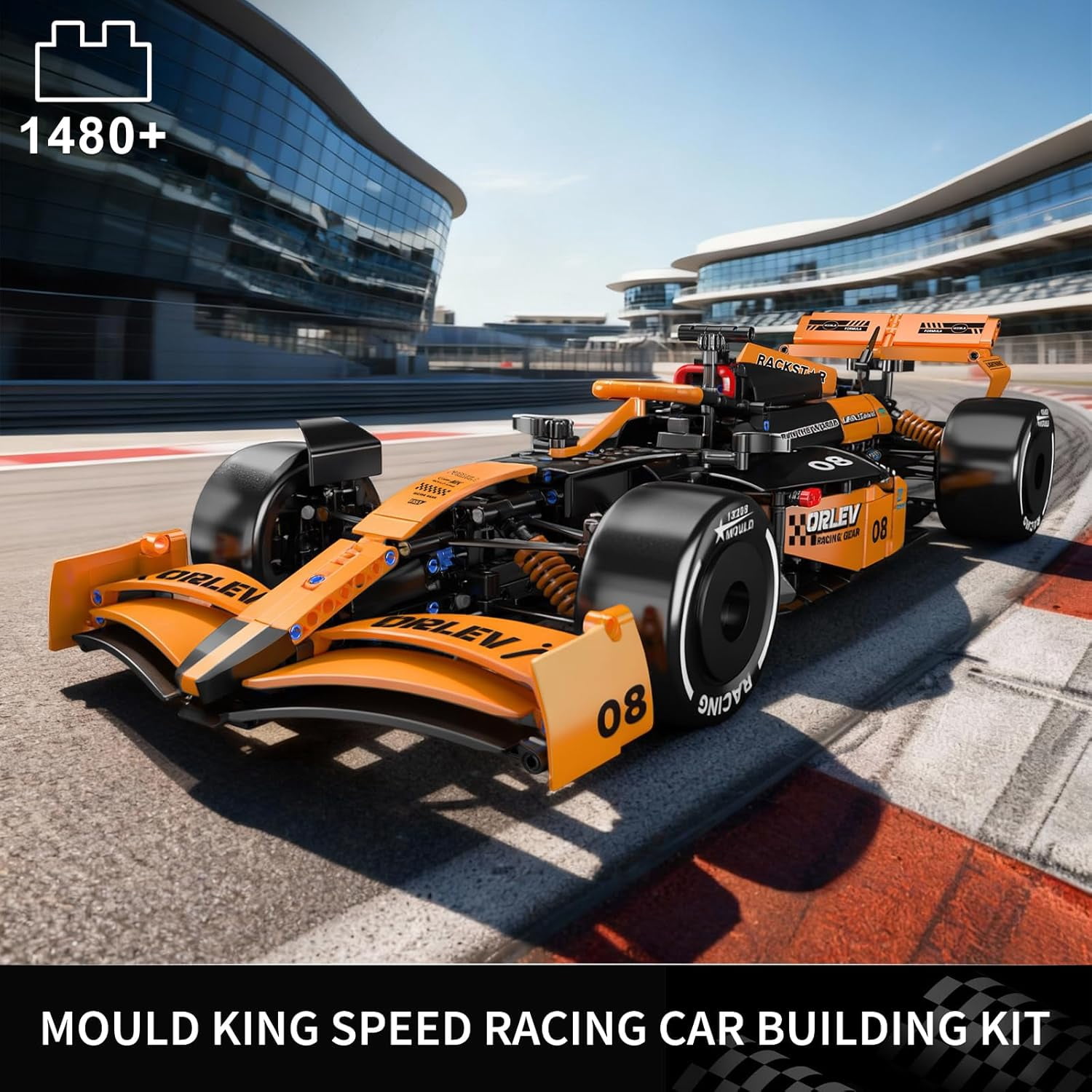 Race Car Model Toys MOC Bricks Collectible Sportscar Building Blocks, Racing Car Building Kits for Adult, Static Version 1,480 Pieces