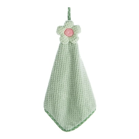 

Household Lint-Free Wiping Hands Towel Sunflower Hanging Water Absorbent Towel Quick-drying Dishcloth (Green)