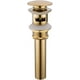 thumbnail image 1 of Desagüe para fregadero de baño de latón cepillado dorado Rawiri, tapón de trinquete moderno a presión y clic con ranura de desbordamiento, 1 of 5