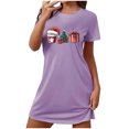 thumbnail image 5 of Camisón corto de talla grande para mujer, camisón de manga corta con estampado de pecho a la moda, camisón para mujer, 5 of 5