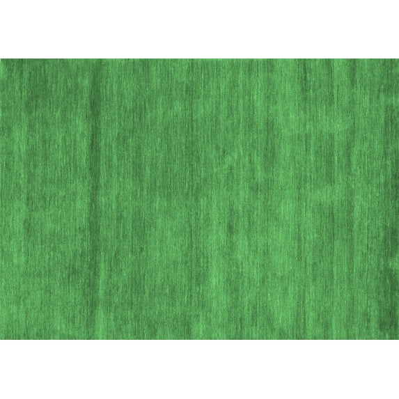 Ahgly Company Indoor Rectangle Abstract Emerald Green Contemporary Area Rugs, 5' x 7'