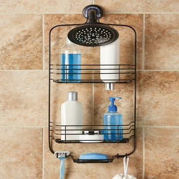Mainstays over-the-Shower Caddy, 2 Shelves, Oil-Rubbed Bronze